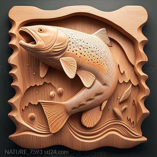 Nature and animals (st trout 1, NATURE_7593) 3D models for cnc